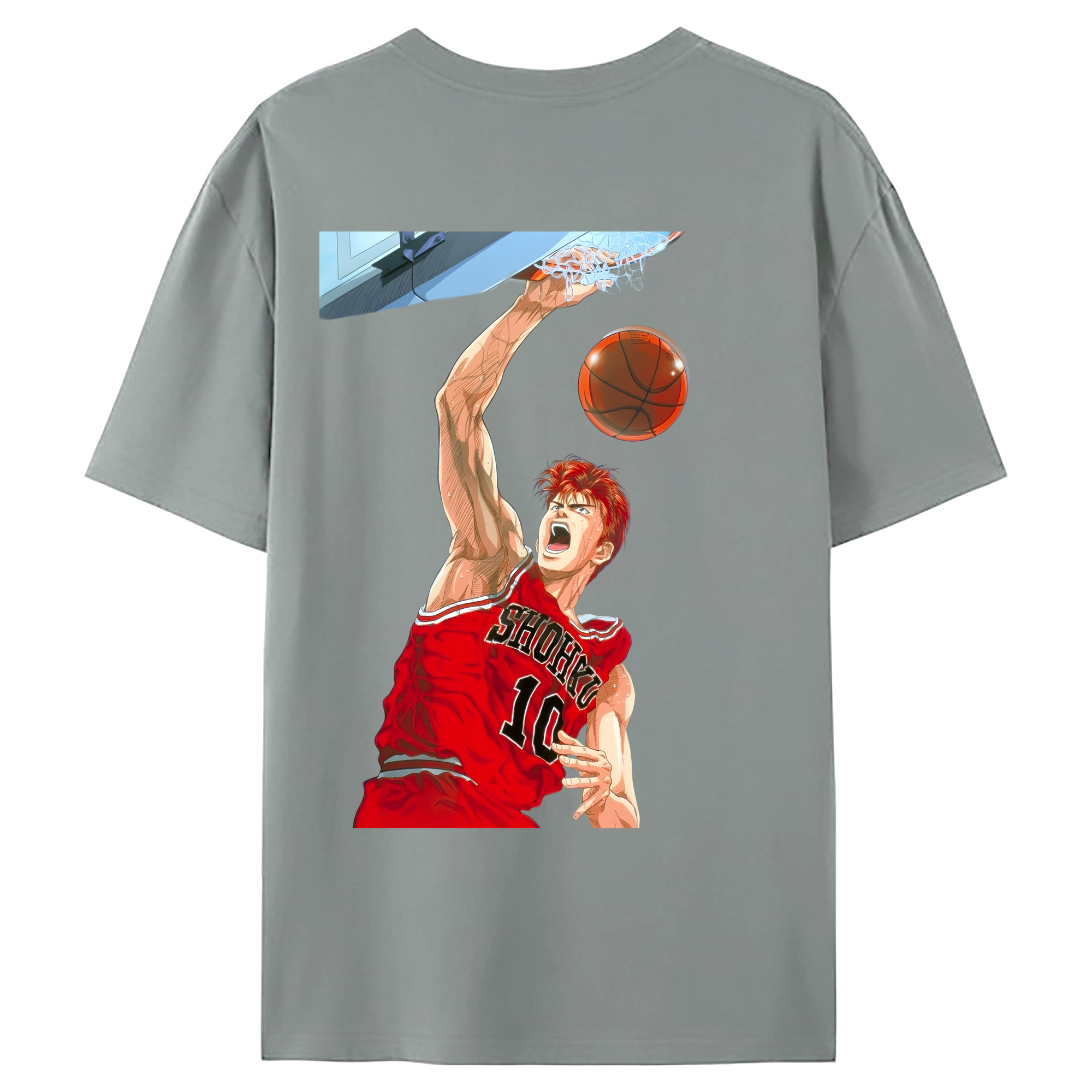 （画像用） SLAM DUNK／スラムダンク 綿100％ メンズ半袖Tシャツ（バックプリント） 通気性